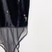 TopShop Velvet Ditsy Floral Embroidered Bodysuit Black Size 8 Snap Bottom Sheer