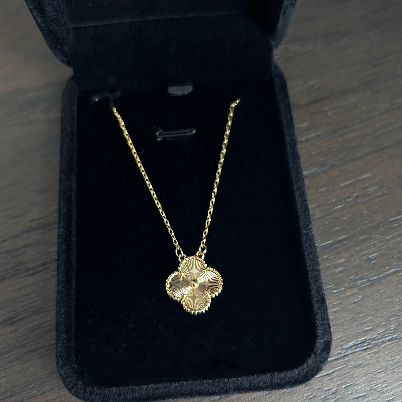Golden Four-Leaf Clover 18k Gold Plated Necklace