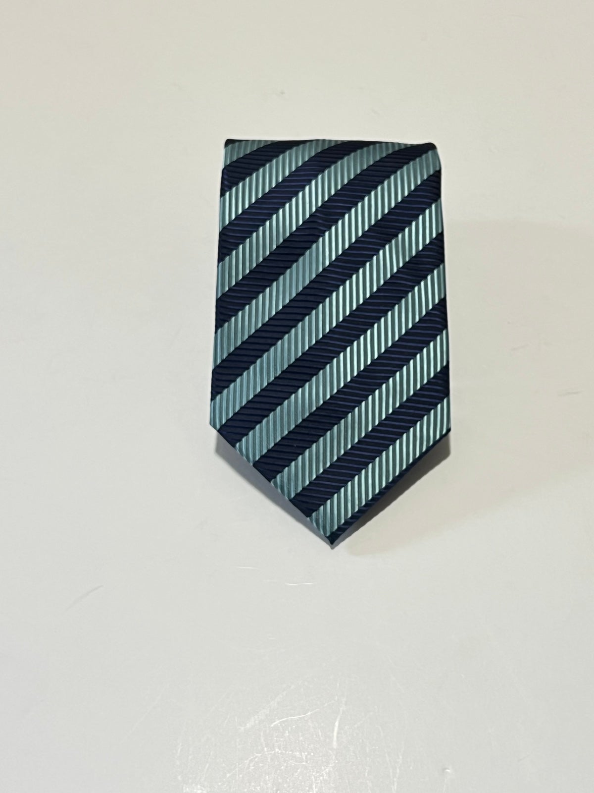 Vintage Boss Hugo Boss Luxury Textured 100% Silk Striped Necktie