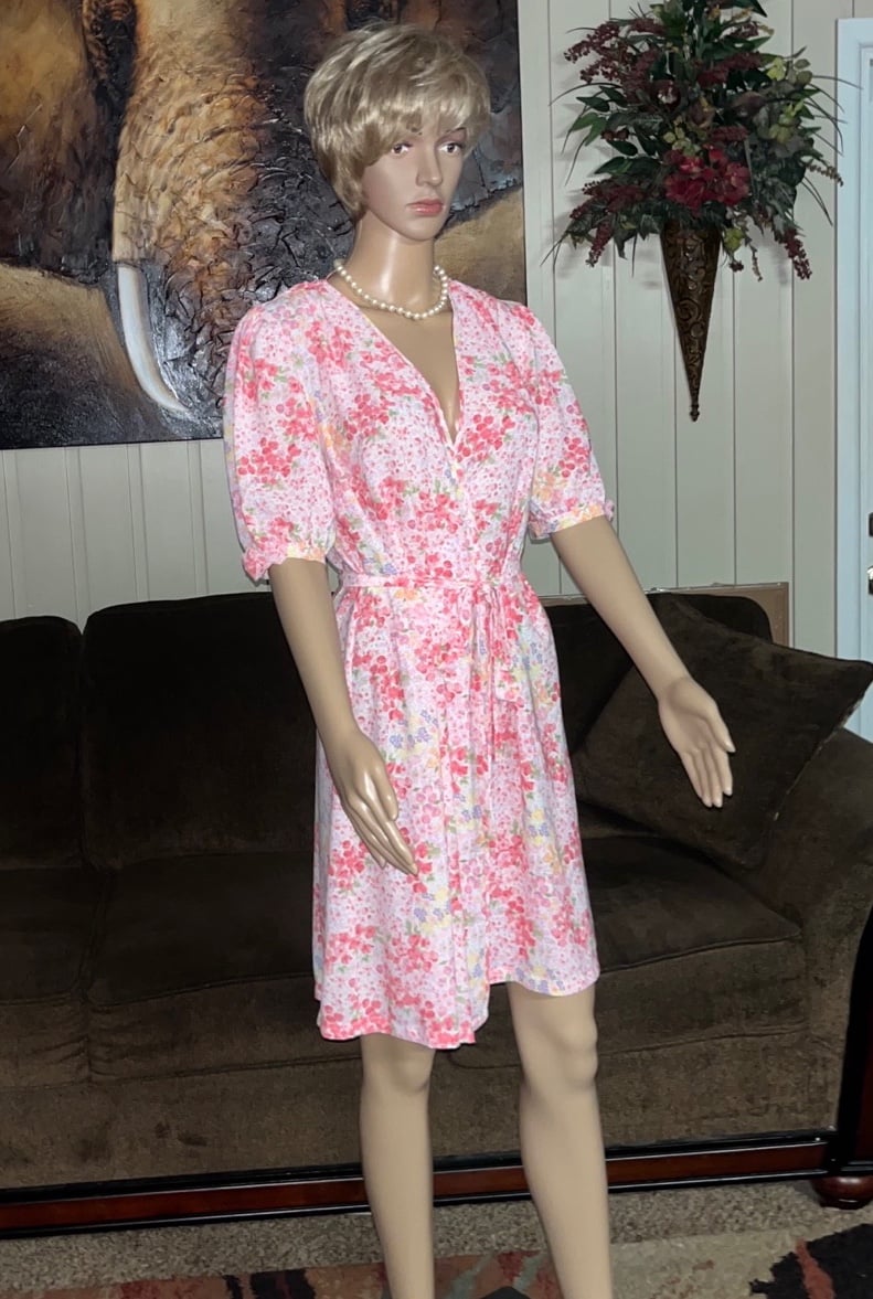 Oscar De La Renta Pink Label~Size S/M Vintage Floral Robe