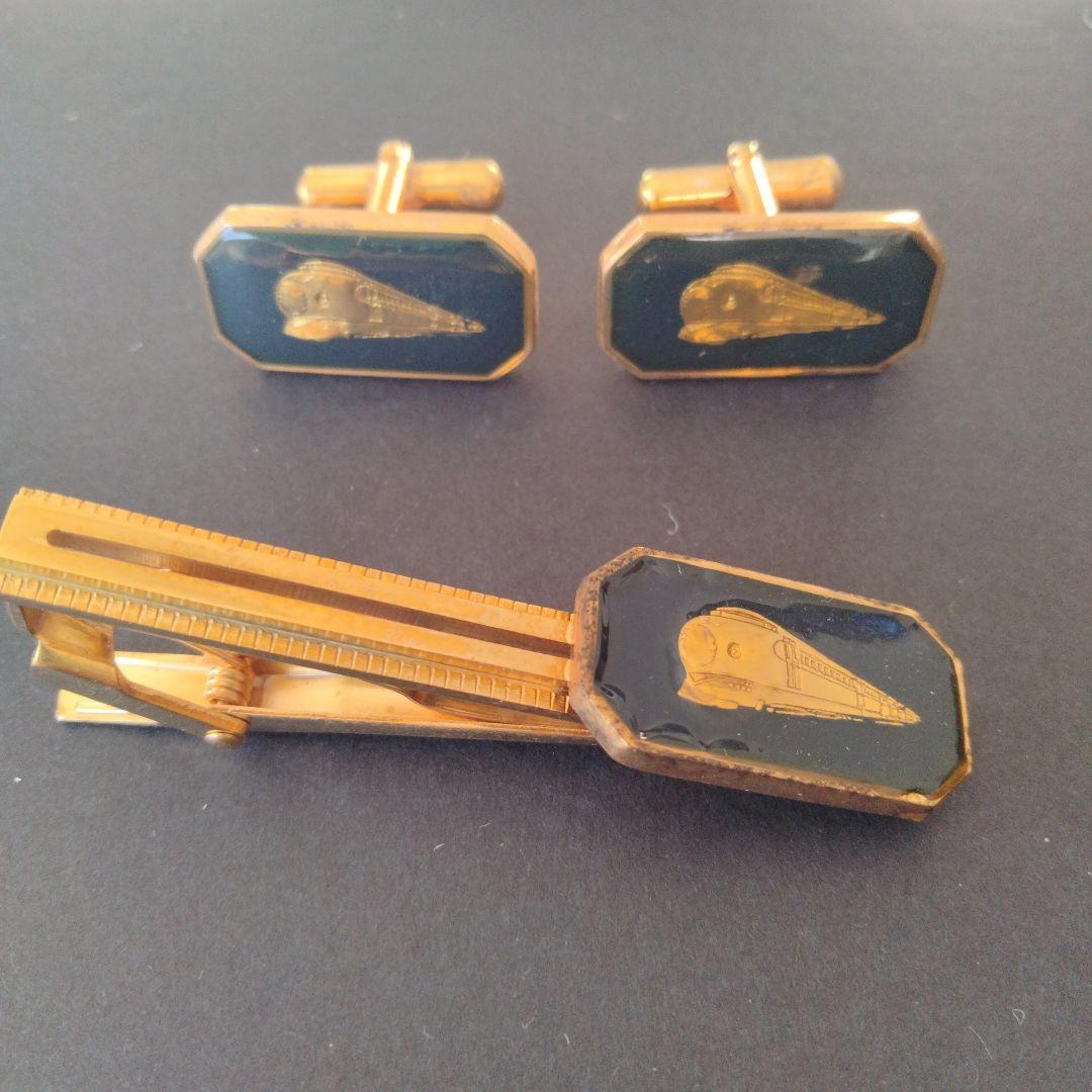 Shinkansen Design Tie Pin and Cufflinks Set - Railway Tie Pin