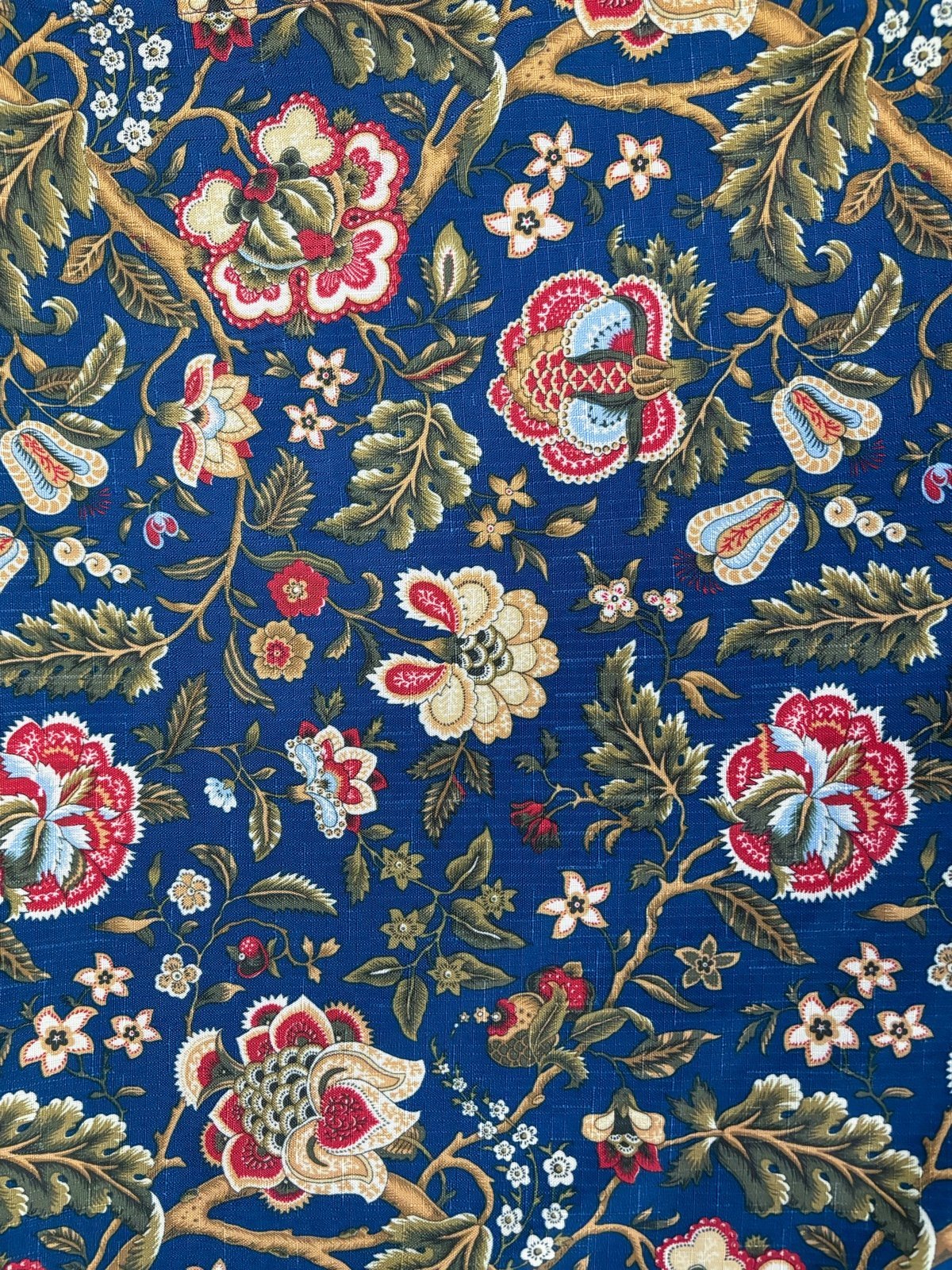 Waverly Navy Blue Floral Rectangular Tablecloth 80 X 60 Inches Cottage Core Boho