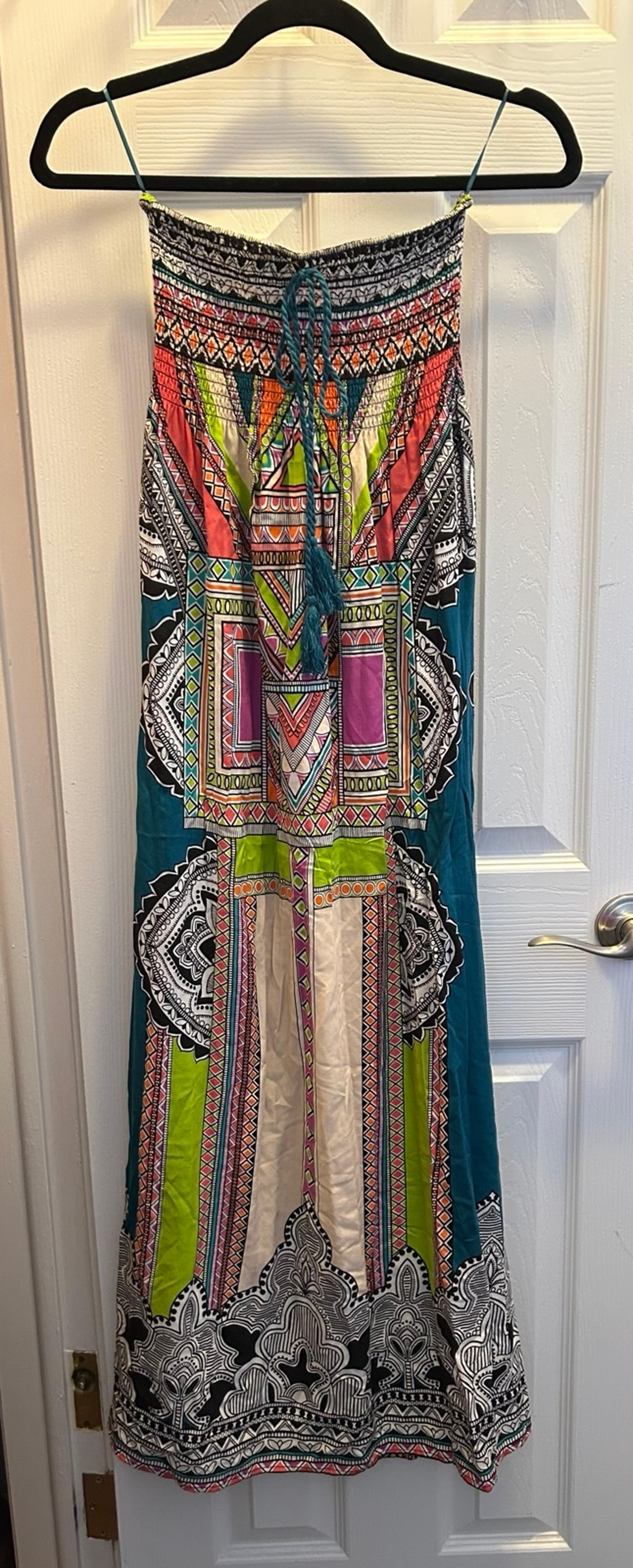 Women’s Flying Tomato Maxi Summer Dress Multi color Aztec Print Size Small