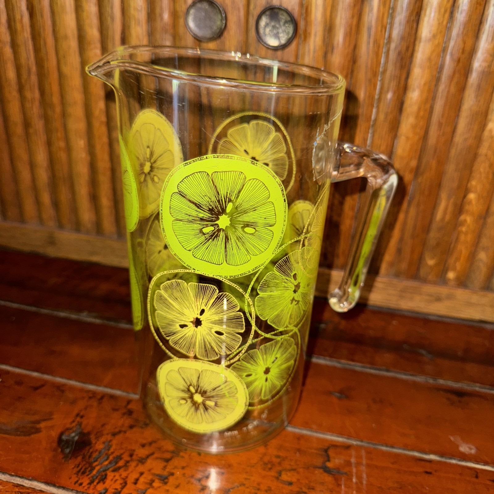 Vintage PYREX Lemon Lime Glass Pitcher 1970's No lid MCM