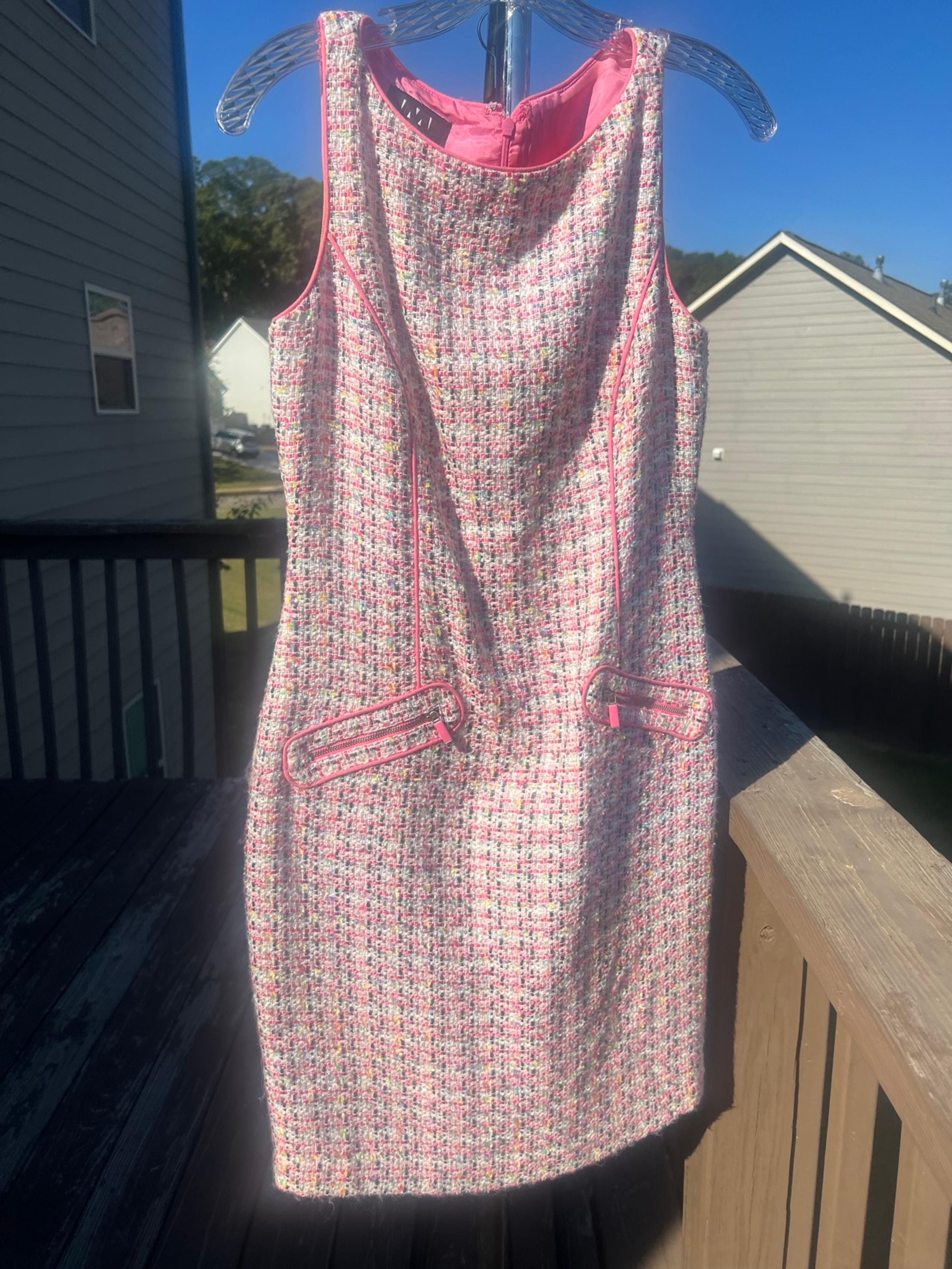 David Meister Dress Womens 6  Fitted  Wool Knit Blend Sleeveless Pink