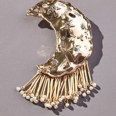 Anthropologie Fringed Moon Brooch