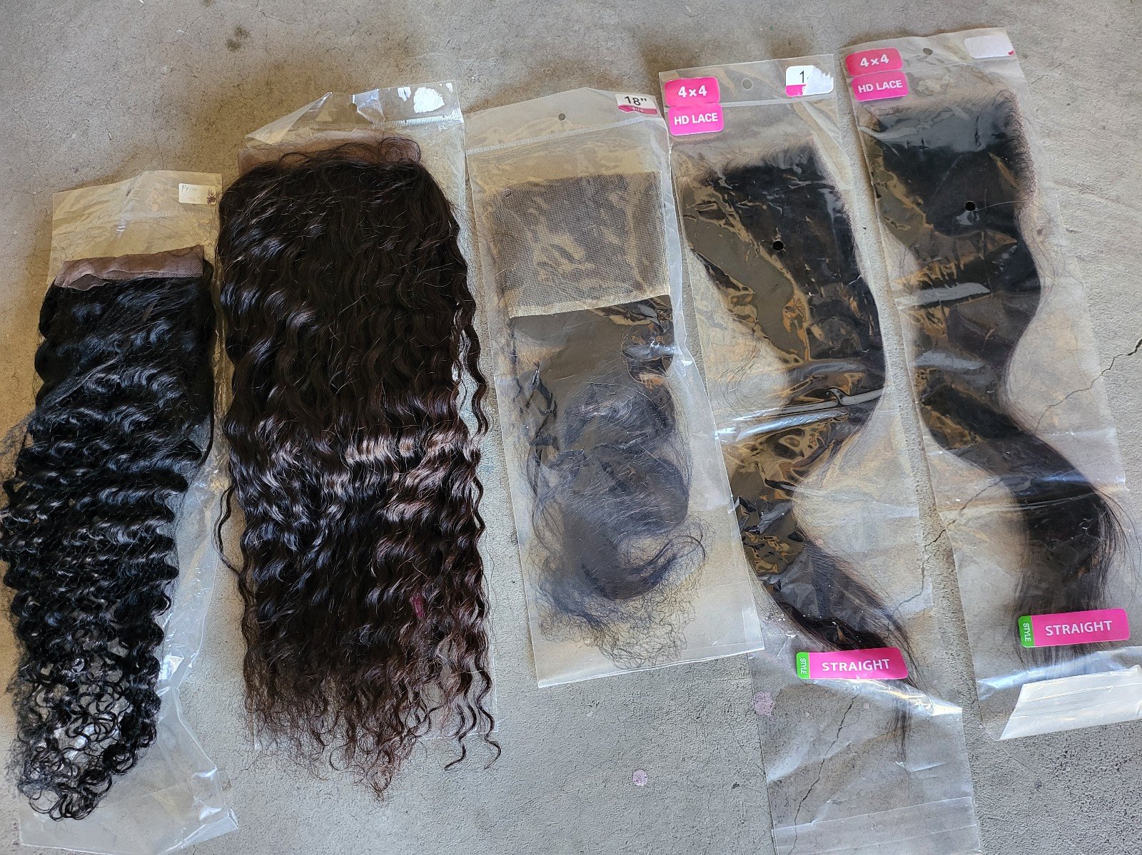 Human Hair lace frontal lot of 4, read Description