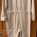 Faherty Women's L Overland Twill Jumpsuit Natural Cream White Boiler Utilitarian