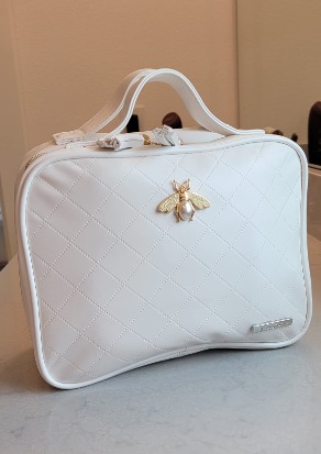 New Hanging Toiletry Bag for Women, Leather Travel Makeup Bag, Large Organizer.