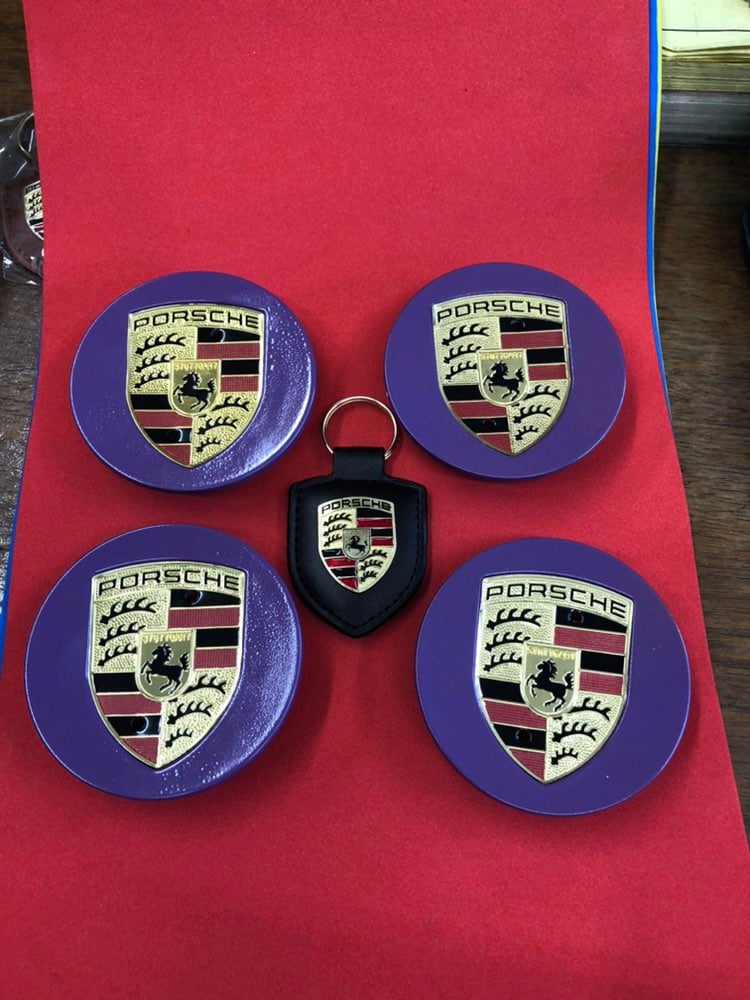 porsche center caps 76mm 3 inch with porsche key