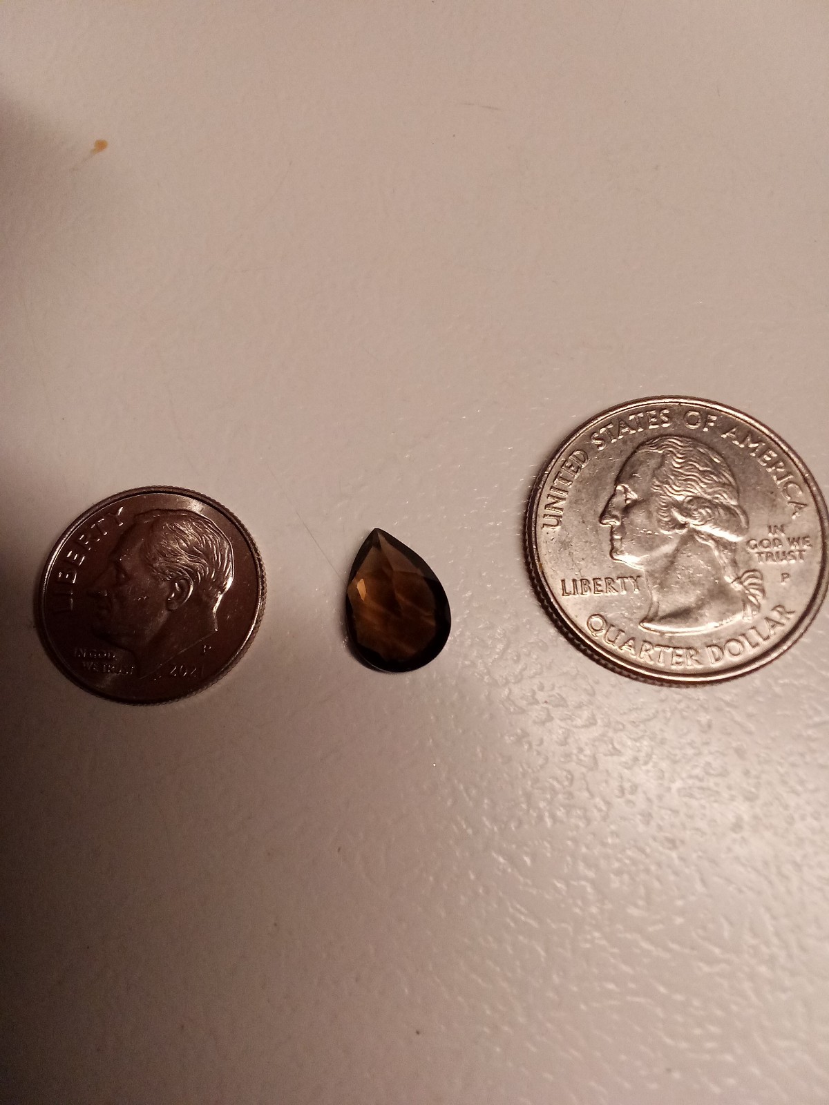 Smokey Topaz Genuine Semi-Precious Gemstone Teardrop