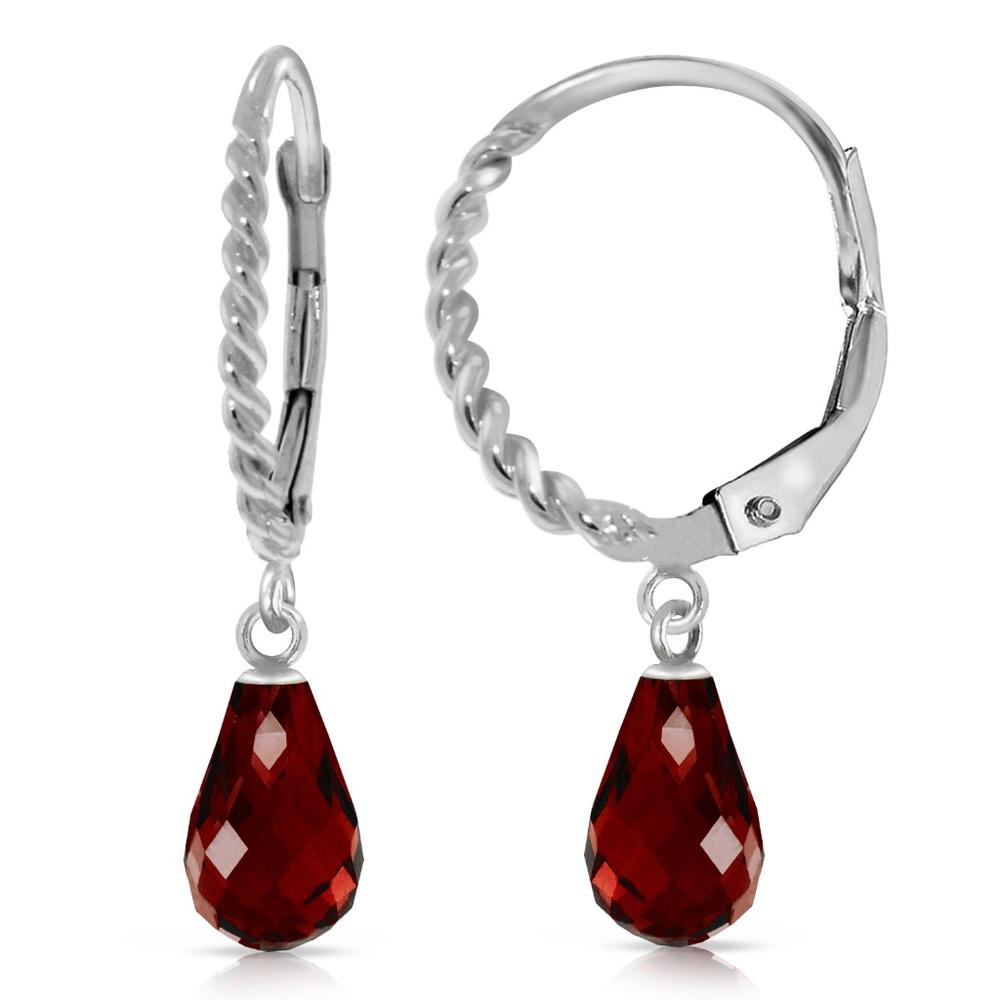 GOLD LEVER BACK EARRING WITH BRIOLETTE GARNETS
