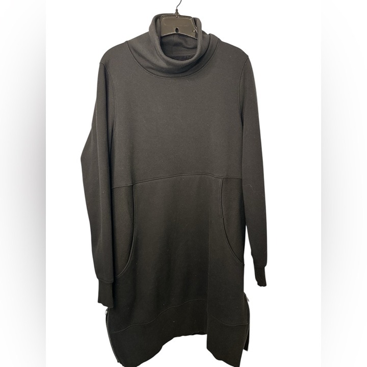 Athleta Cozy Karma Funnel Neck Dress NWOT Black