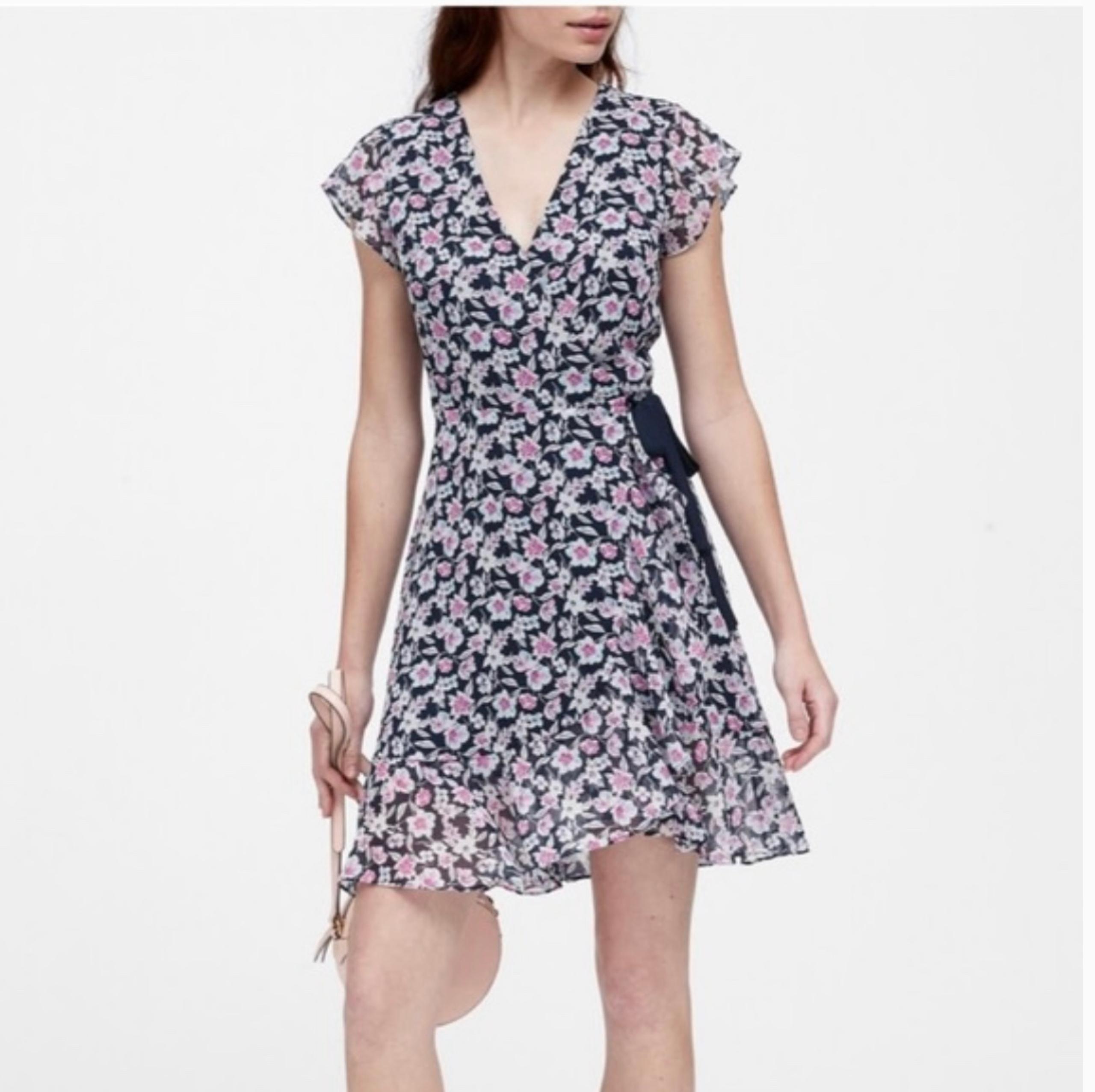Banana Republic Faux-Wrap Floral Dress