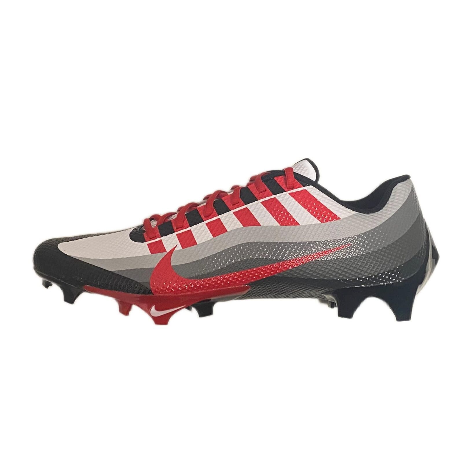 Nike Vapor Edge Speed 360 CV6349-010 White-Grey-Red Men's Football Cleats 12.5 U