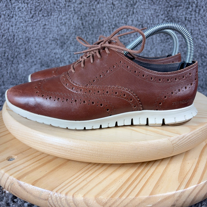 Cole Haan ZERØGRAND Wingtip Oxford Womens Size 7.5 Leather Brown Lace Up Shoes