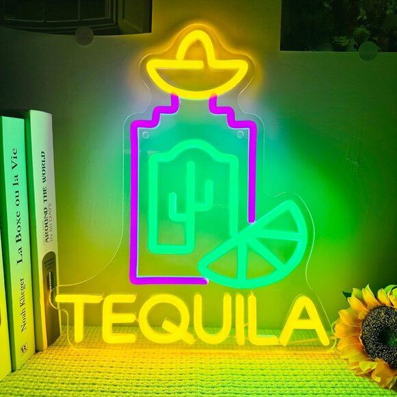 New Tequila Neon Sign, LED Wall Decor for Home Bar, Pub, Man Cave, Club Gift