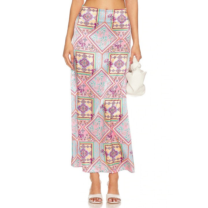 PEIXOTO Nessa Skirt in Buena Vista XSmall New Womens Satin Long Maxi