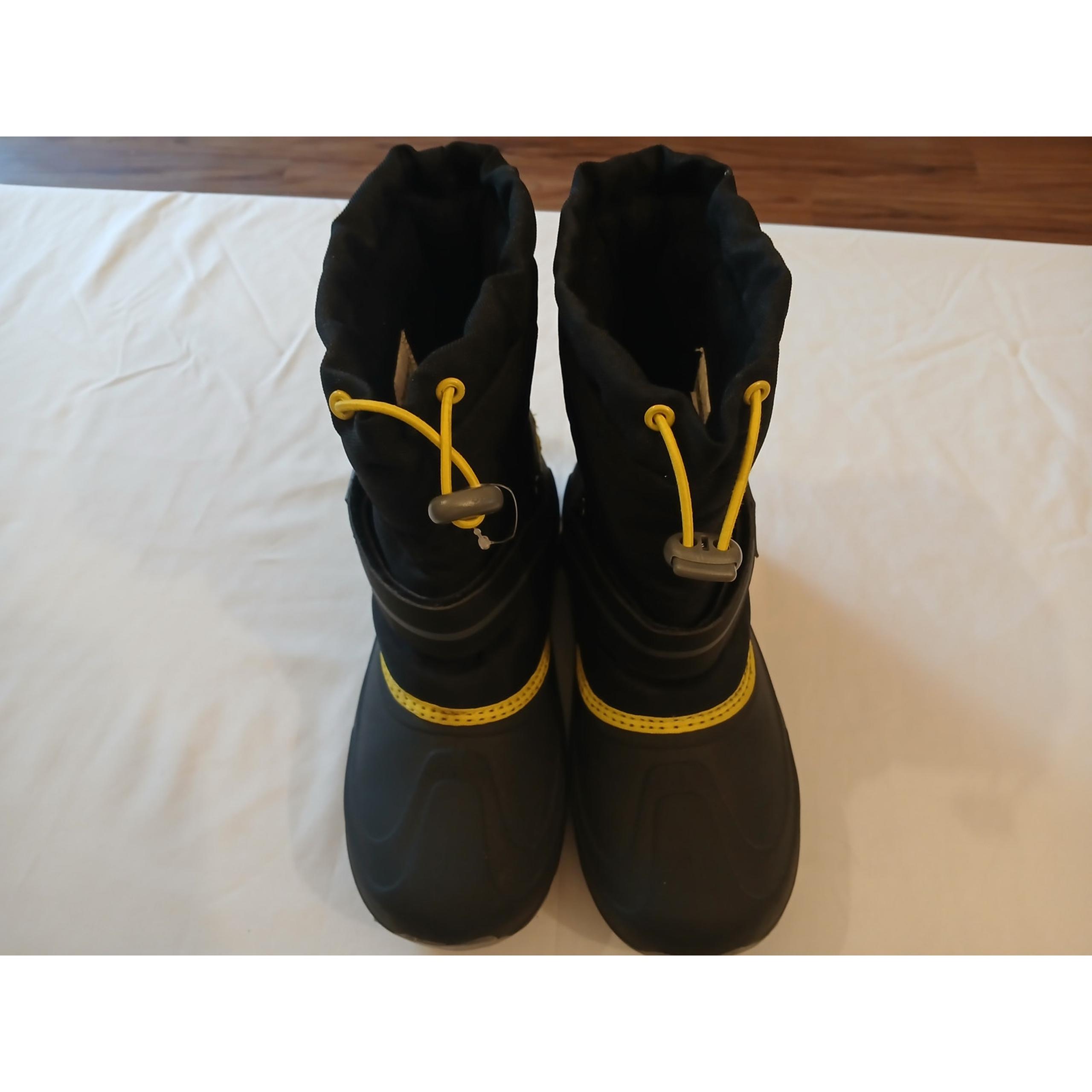 Denali Black & Yellow Waterproof Snow Boots – Youth (M) Size 5 Winter Insulated