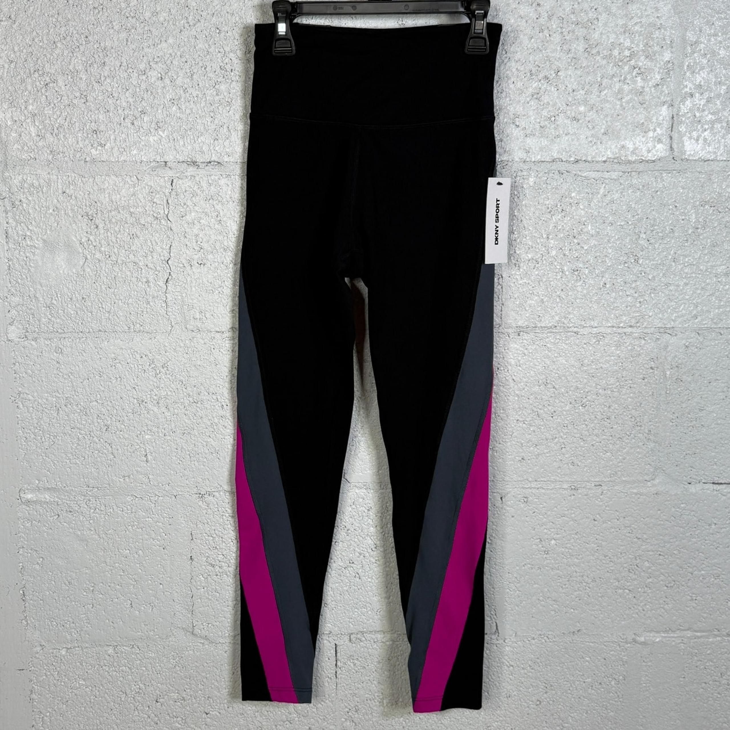Dkny Sport Women's High-Rise Colorblocked 7/8 Leggings - Black/Orchid XS