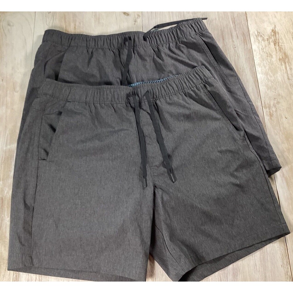 2 Pair Of Dark Gray Eddie Bauer Shorts Men's XL With Elastic Waist With Pockets