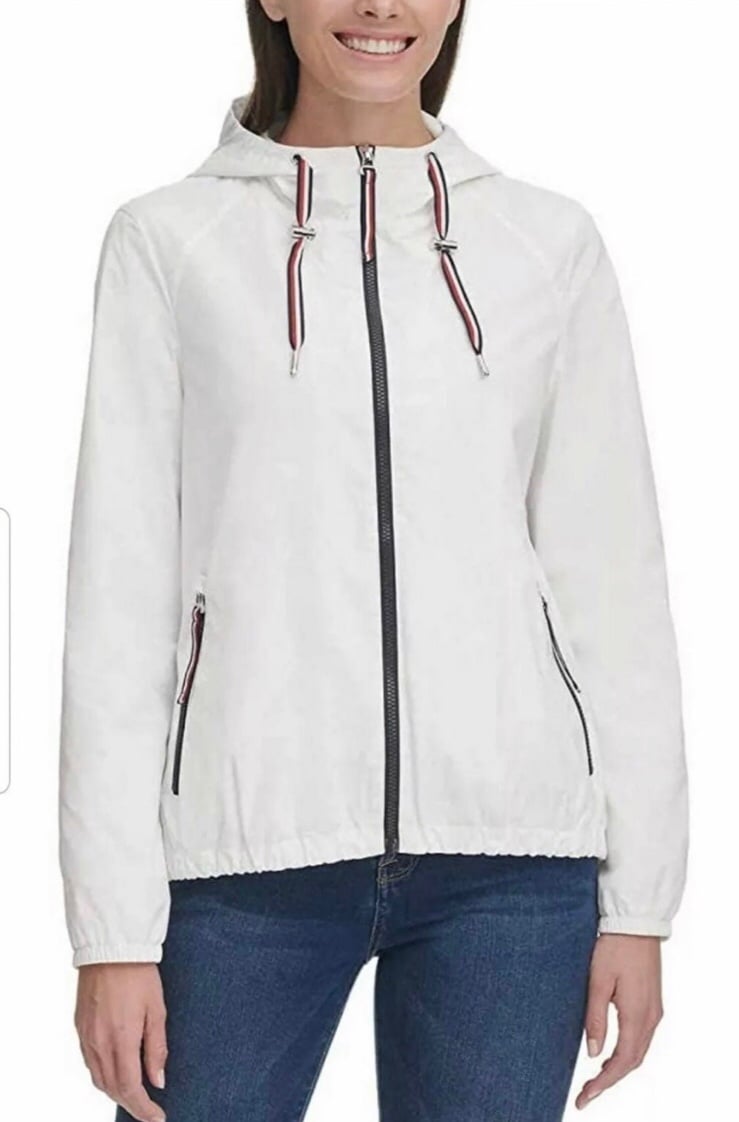 Tommy Hilfiger Jacket White Windbreaker Large