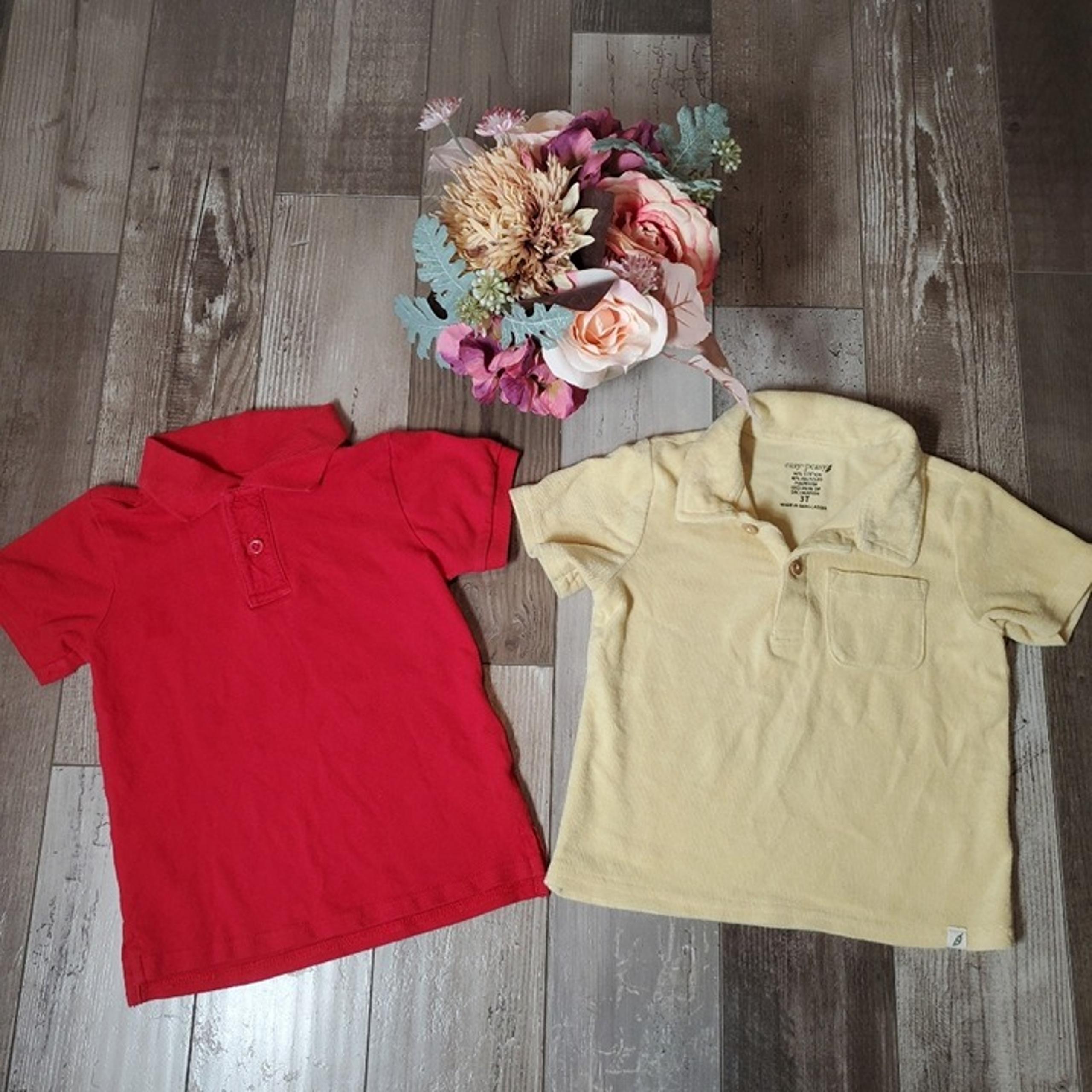 Toddler Boy Short Sleeve Polo Shirt Bundle Size 3T Easy Peasy & Garanimals EUC