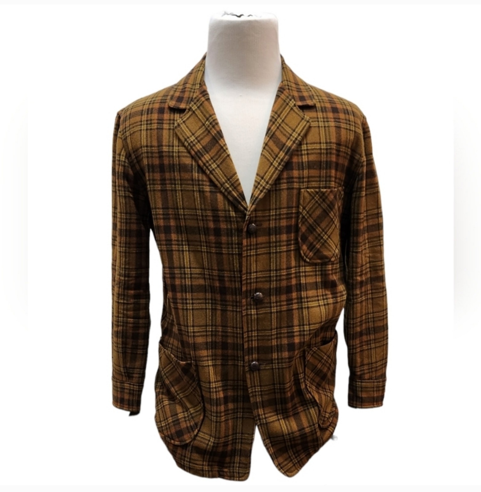 Vintage Pendleton x Frederick & Nelson Virgin Wool Plaid 3 Button Blazer