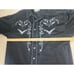 VTG Panhandle Slim Mens Sz L Large Black Grey Embroidered Western Snap Shirt EUC