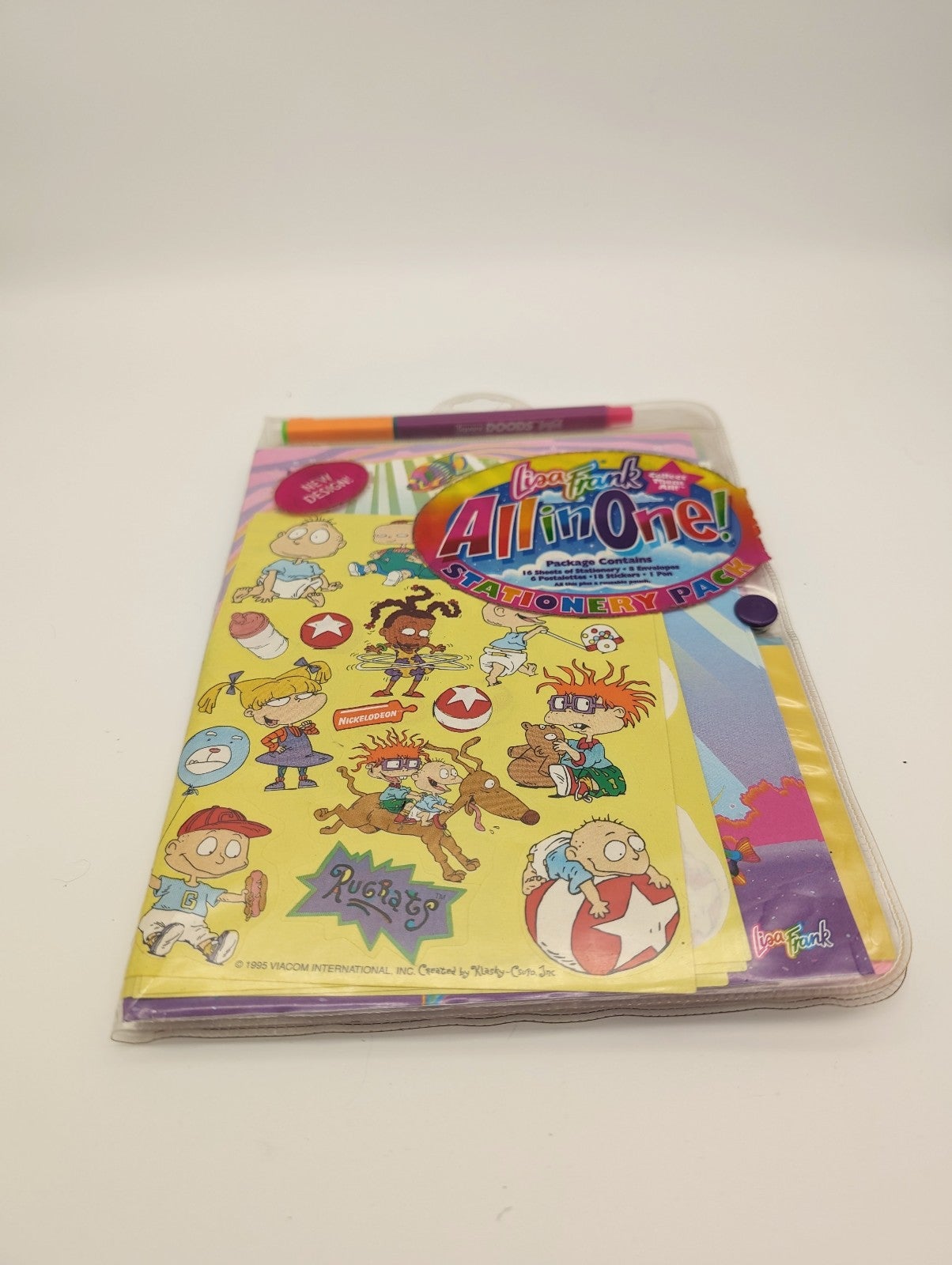 VTG 1995 Lisa Frank All in One Stationary Pack & School Folder