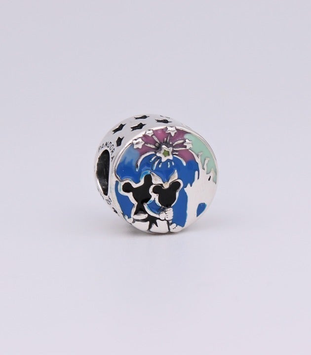 New PANDORA Moments Disney Parks Mickey & Minnie Mouse Fireworks Charm