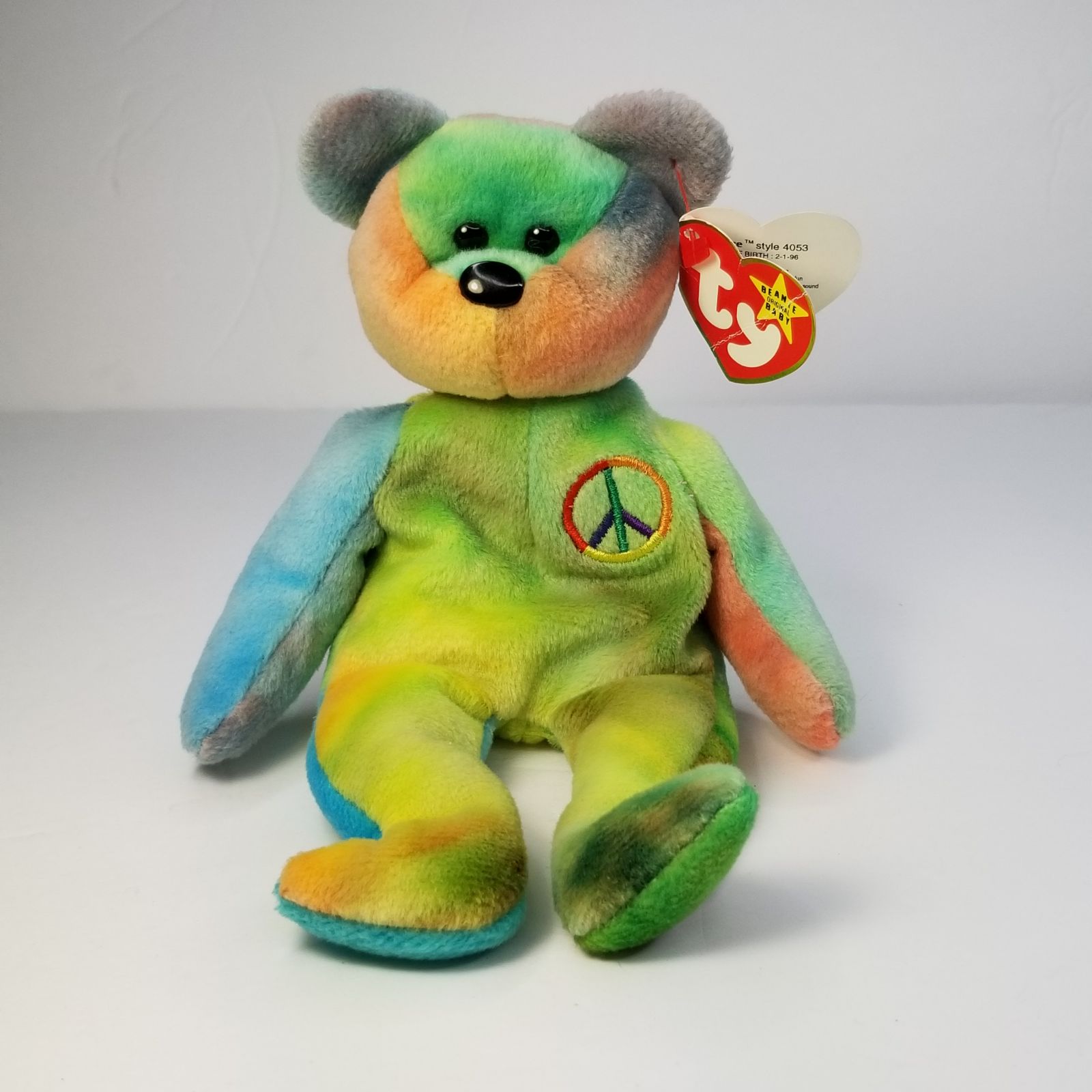 Ty 1996 Peace Bear Multiple Errors