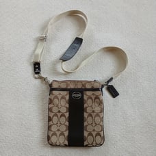 coach crossbody swingpack signature stripe purse