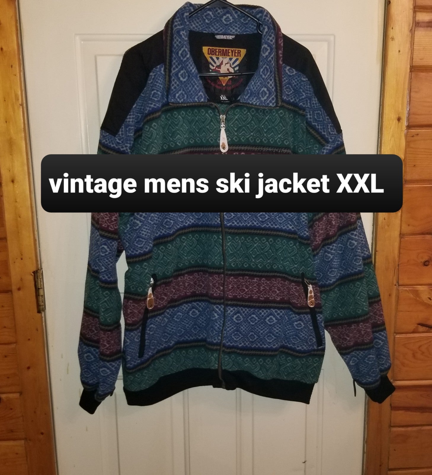 1980s Vintage Mens Ski Fleece Jacket