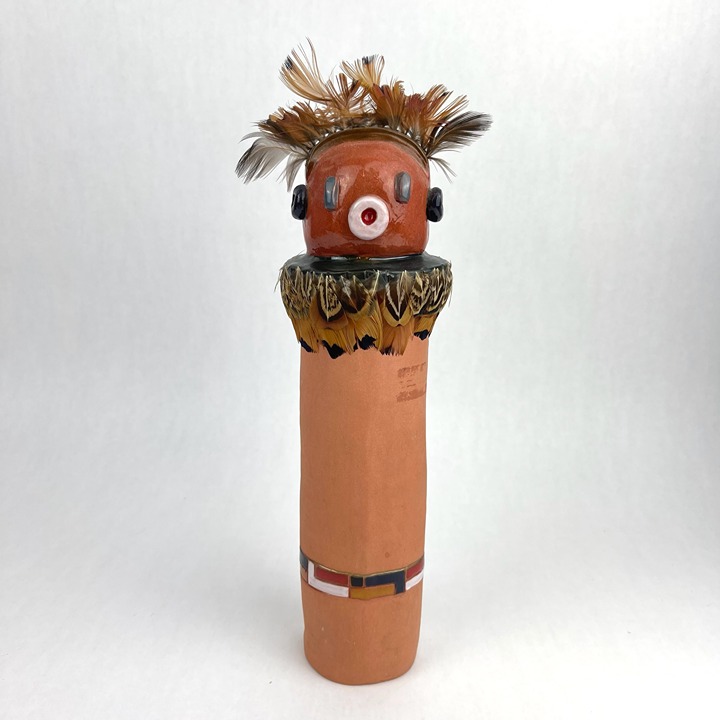 Vtg Hopi Native American Indian Koyemsi Mudhead Kachina Doll Signed B. Crowder