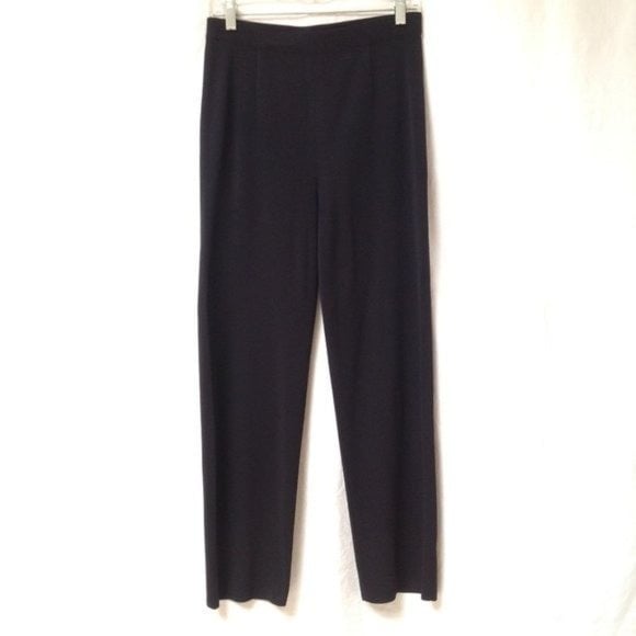 Misook Womens Stretch Knit Pull On Pants Sz Small High Rise Straight Leg Classic
