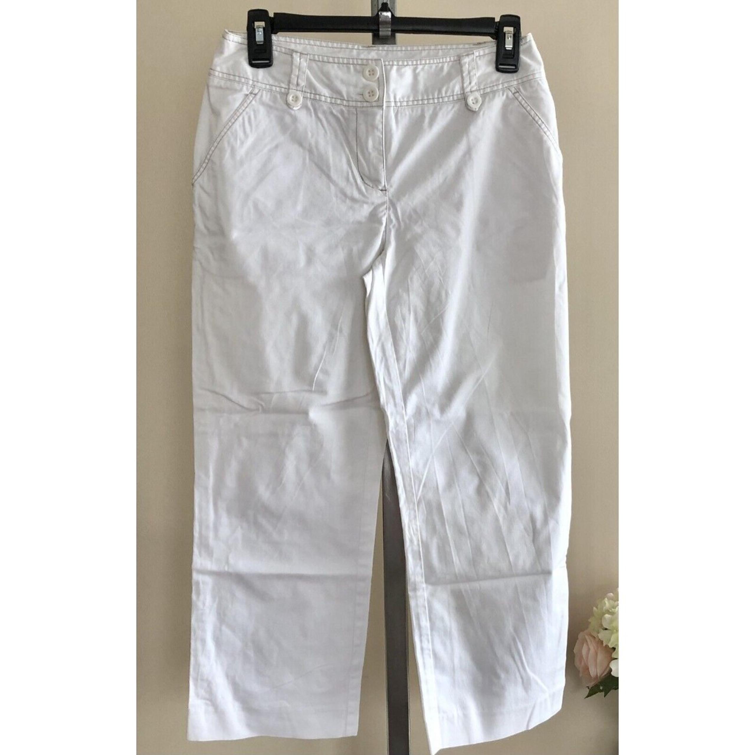 CHARTER CLUB Women's CAPRI PANTS cropped length 2P White Excellent Condition 1
