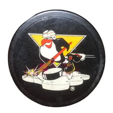 1990-91 Pittsburgh Penguins Prototype Animated Official Game Puck General Tire