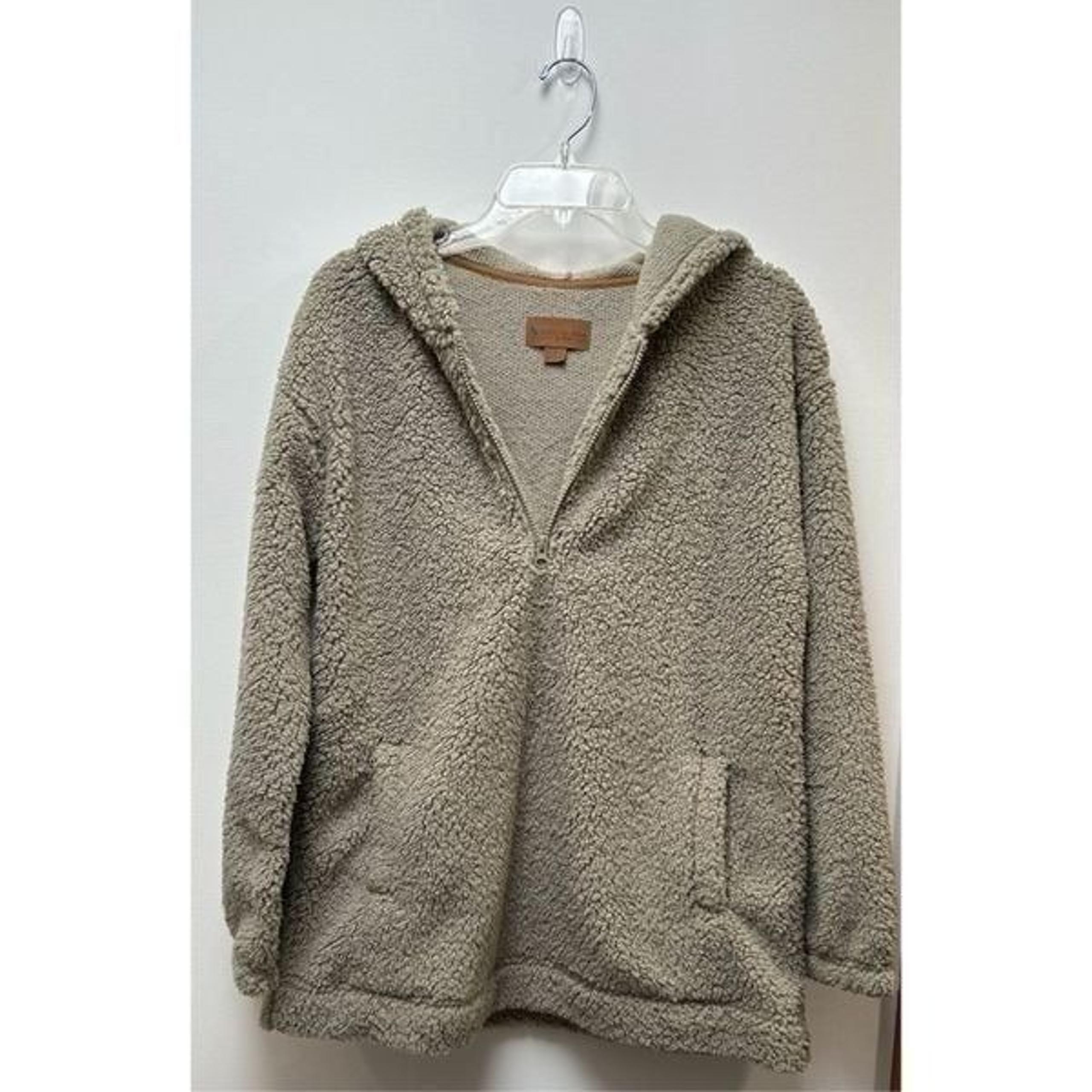 Koolaburra by Ugg women’s tan 1/4 zip hooded pullover sweater size S. #3-1179