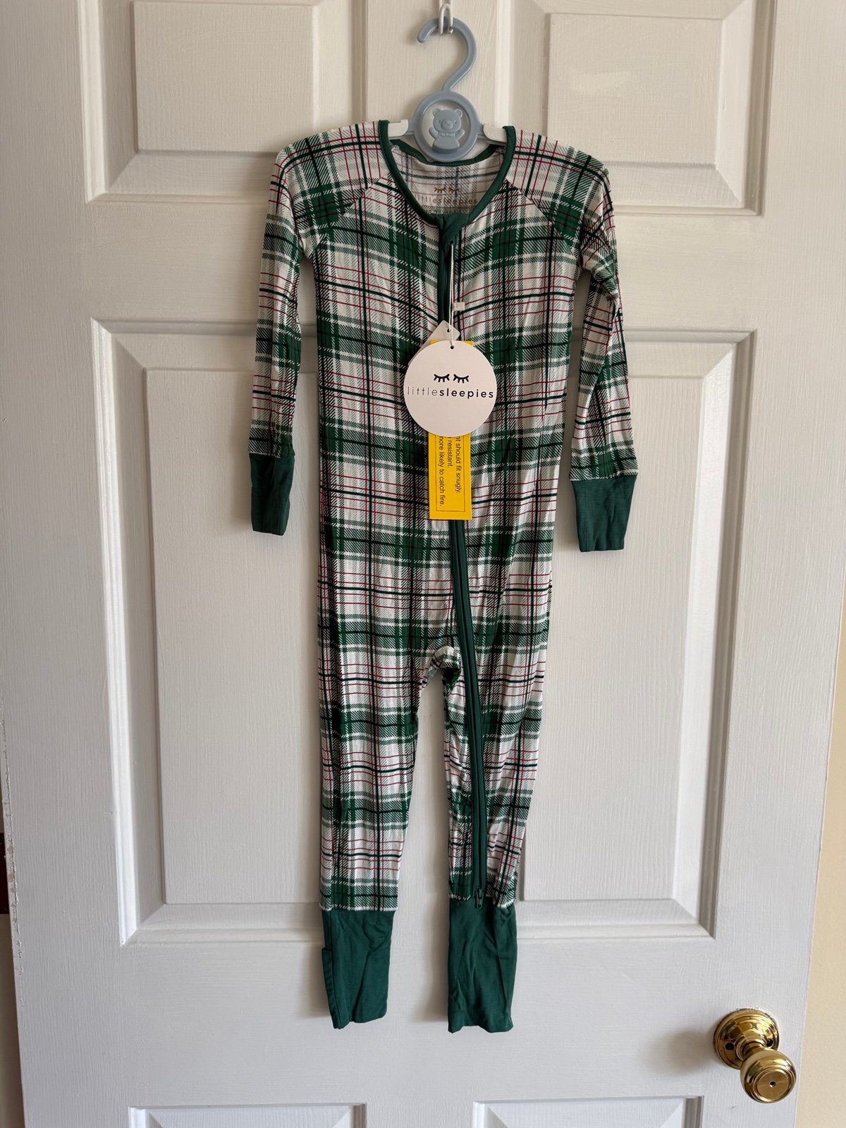 NWT Little Sleepies Noel Plaid Zippy - Size 18-24 months