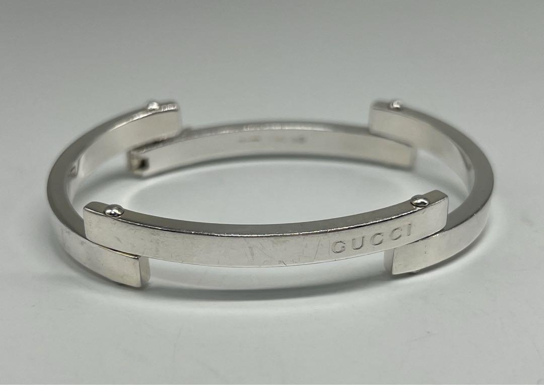 GUCCI Curved Plate Link Bracelet in Sterling Silver