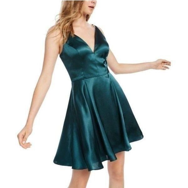 Blondie Nites A-Line Dress Pine Juniors Lace-Up Back dress