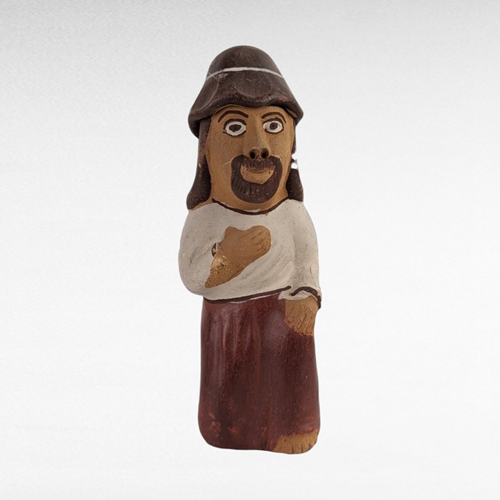 Vintage Clay Man Whistle Folk Art Decor 6
