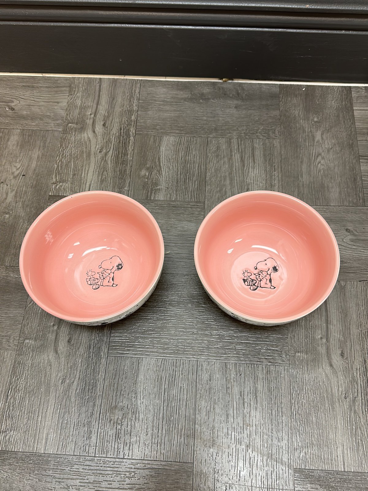 Pink peanuts easter bowls