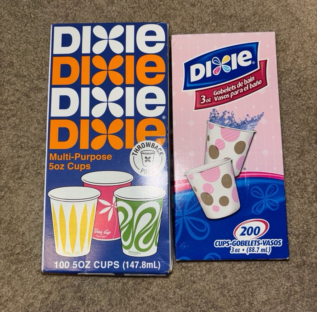 Vintage dixie cup boxes-3oz & 5oz cups