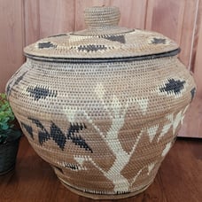 Large Lidded Coil Basket