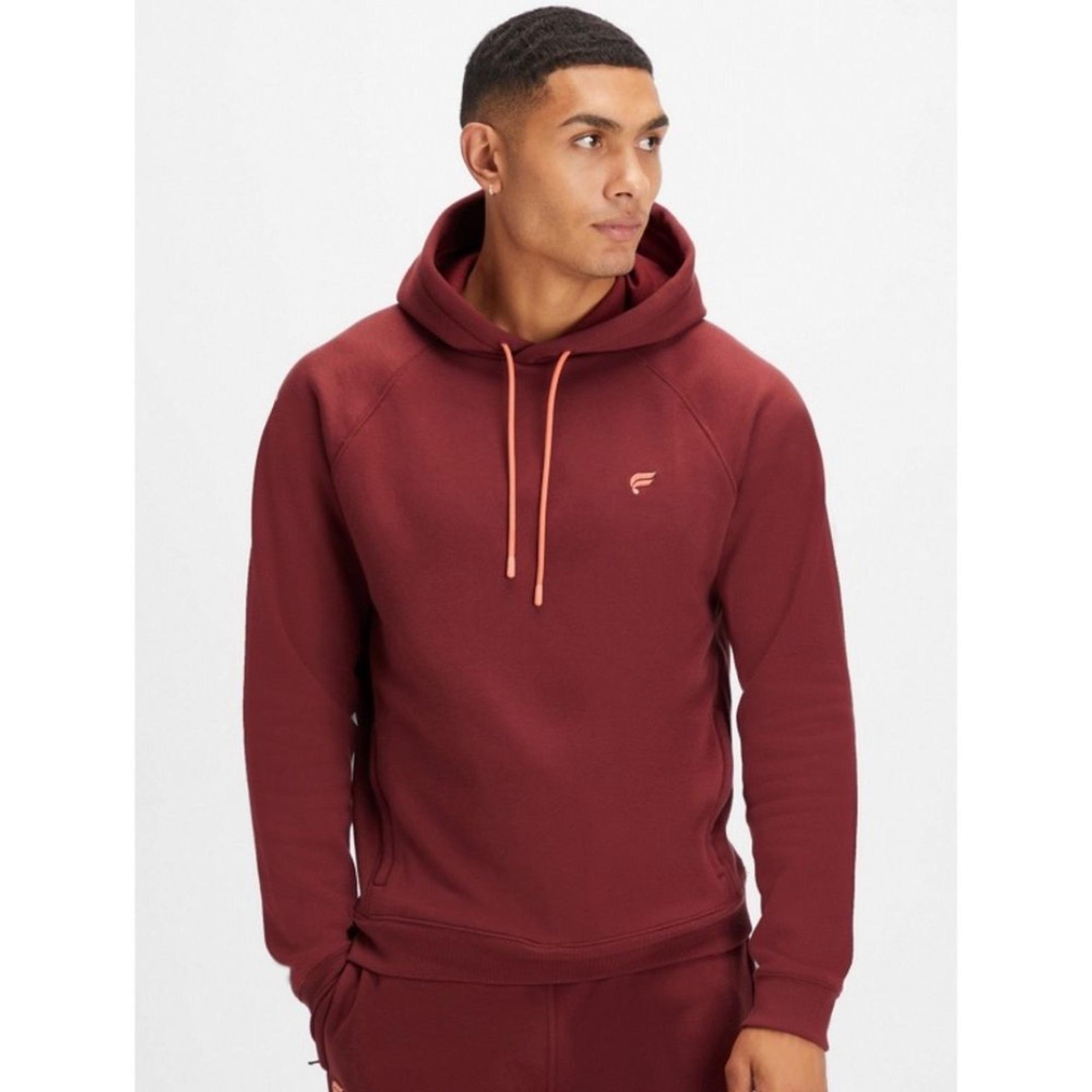 Fabletics Men’s The Go-To Drawstring Hoodie in Oxblood Red Size Large