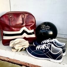 Bowling Equipment VTG Leather Bag & Brunswick All-Star Ball - Dexter Shoes (8.5)