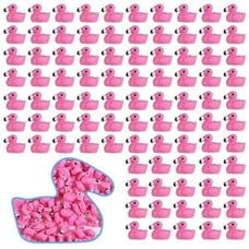 100 Pcs Mini Flamingo Figurines Tiny Resin Flamingo Pink Cute Mini Cartoon Bird