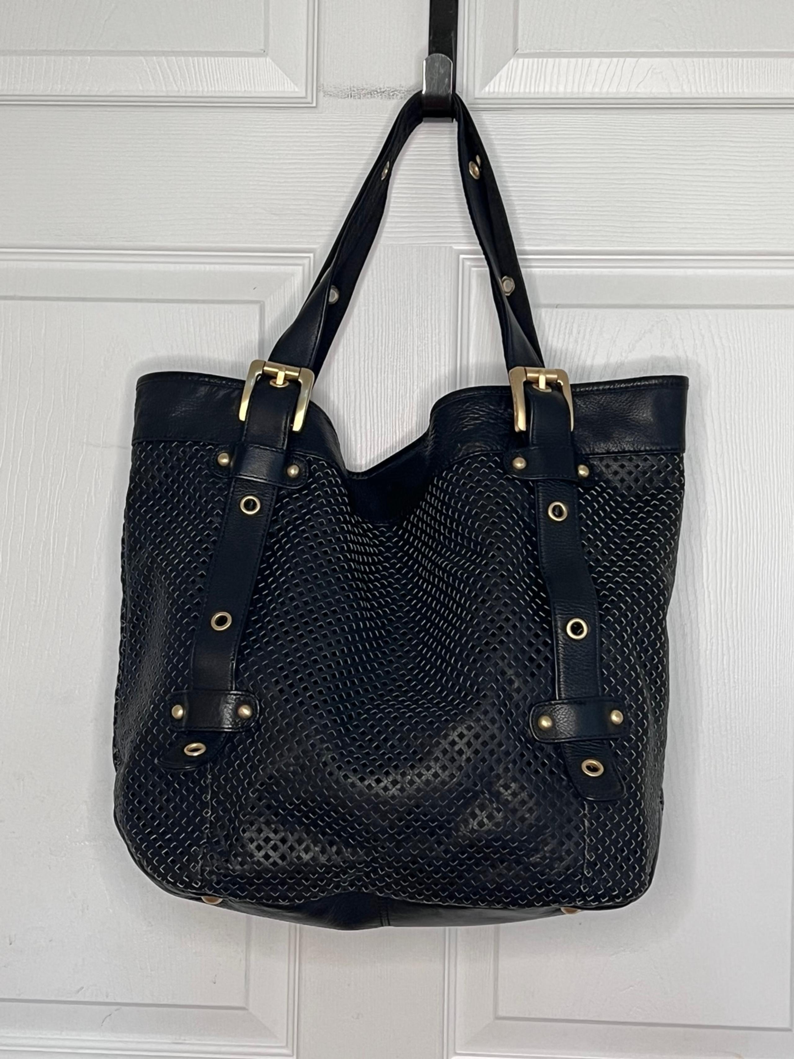 Steven by Steve Madden Black Leather Shoulder Bag Purse Tote Handbag